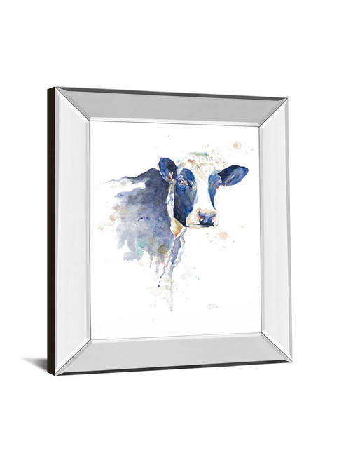 Watercolor Cow By Patricia Pinto - Mirror Framed Print Wall Art - White