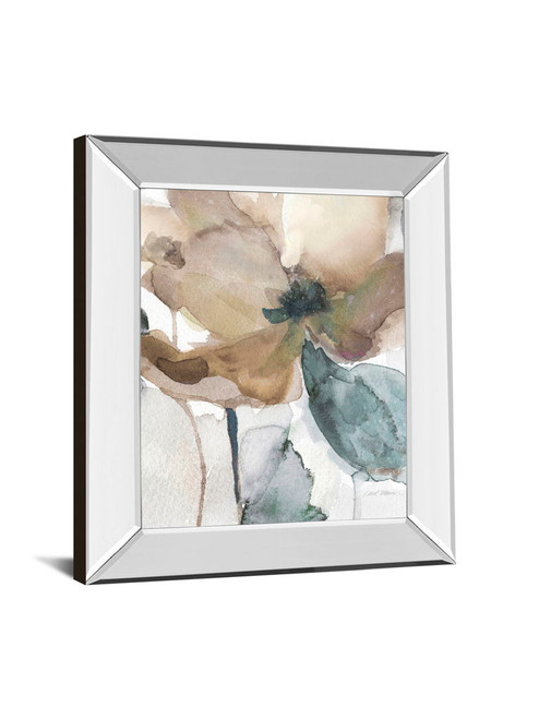Watercolor Poppy I By Carol Robinson - Mirror Framed Print Wall Art - Beige