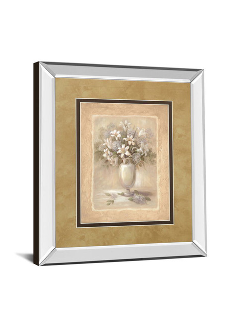 Bounty Il By Vivian Flasch - Mirror Framed Print Wall Art - Light Brown