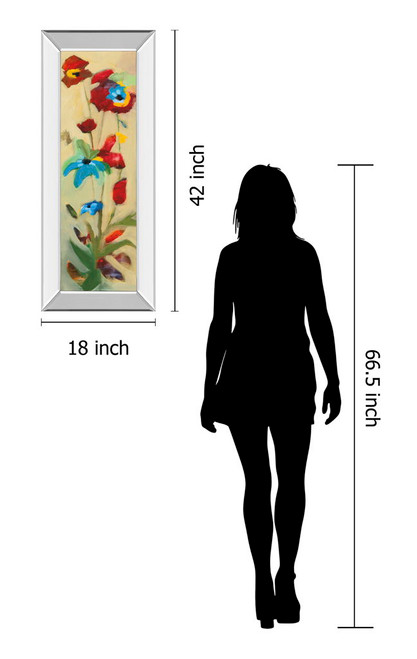 Wildflower Il By Jennifer Zybala - Mirror Framed Print Wall Art - Beige