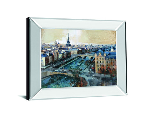 Ciel De Paris By Bofarull, M. - Mirror Framed Print Wall Art - Blue