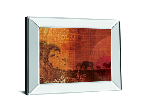 Safari Sunset II By Venter, T. - Mirror Framed Print Wall Art - Orange