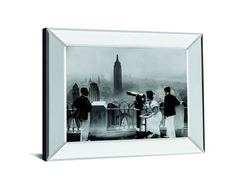 Manhattan, View From Radio City Music Hall, 1935 By The Chelsea Collection - Mirror Framed Print Wall Art - Dark Gray