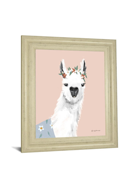 Delightful Alpacas I By Becky Thorns - Framed Print Wall Art - White