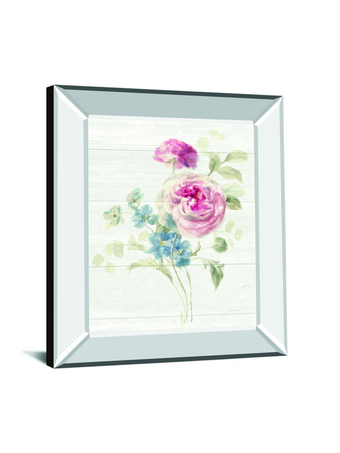 Cottage Garden II Shiplap By Danhui Nai - Mirror Framed Print Wall Art - White