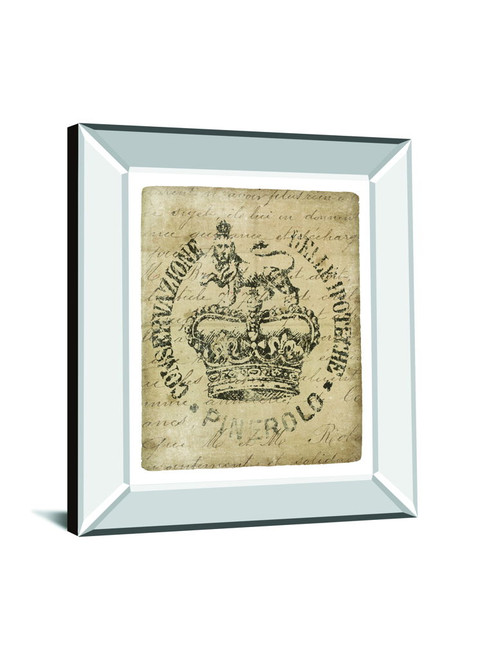 Vintage Seal IV V2 By Wild Apple Portfolio - Mirror Framed Print Wall Art - Beige