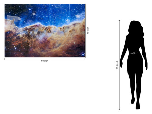 Tempered Glass With Foil & Rhinestones - James Webb Carina Nebula I - Blue