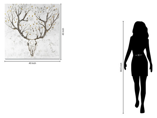 39x39 Hand Painted Textured Canvas - White