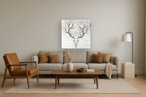 39x39 Hand Painted Textured Canvas - White