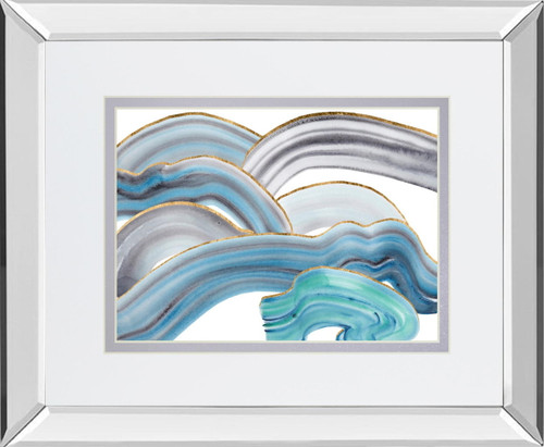 Cloudy Day I By Melissa Wang, Mirrored Frame - Light Blue
