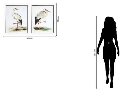 Hand Painted Textured Canvas in Frame (Set of 2) - Beige