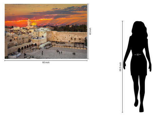 Tempered Glass With Foil - Jerusalem Wailing Wall - Light Brown