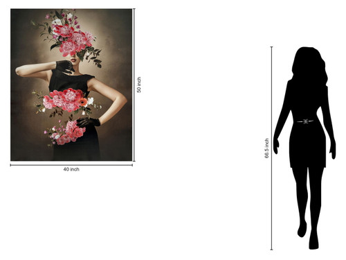 40x50 Hand Painted Textured Canvas - Red