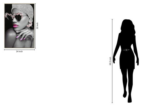 Hand Painted Textured Canvas In Frame 24 x 32 - Black