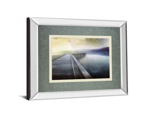 Mirrored Frame Hazy Morning By Michael Calascibetta - Blue