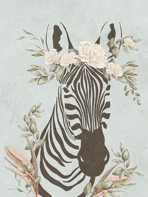 Safari Zebra Dreaming By Yass Naffas Designs (Framed) - Light Blue