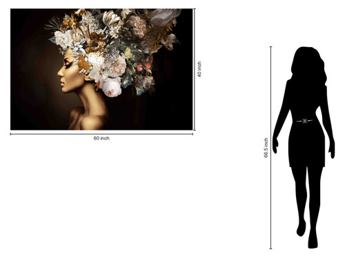 Opulent Flora Muse - 40" x 60" Framed Wall Art