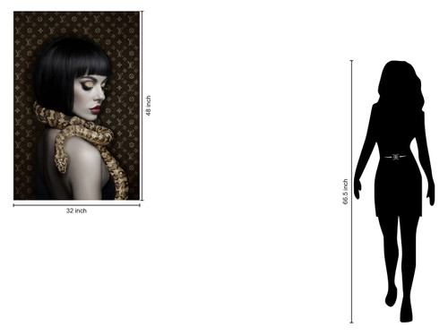 Gilded Serpent Muse - 32" x 48" Framed Wall Art