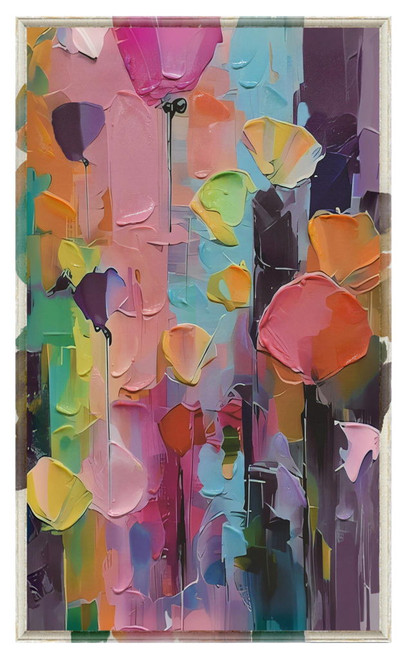 Vivid Petal Drift - 39" x 24" Framed Wall Art - Pink