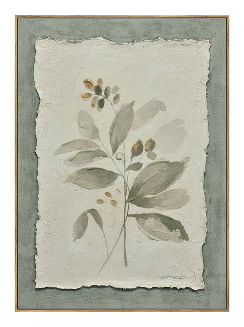 Muted Herb Study - 20" x 28" Framed Wall Art - Green