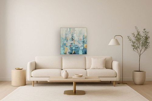 Icy Skyline Dream - 35" x 35" Framed Wall Art