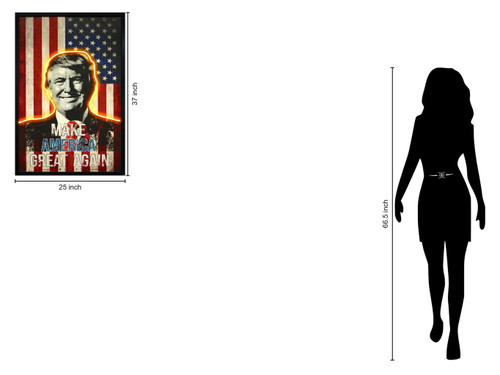 Radiant Flag Portrait - 25" x 37" Framed Wall Art