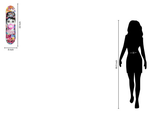 Graffiti Neon Muse - 8" x 31" Framed Wall Art