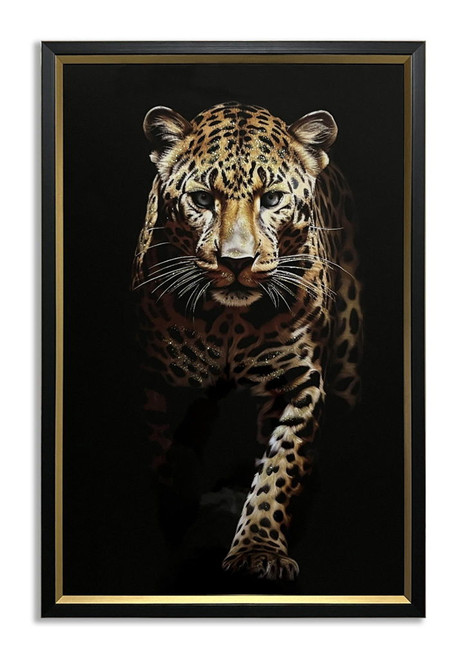 Golden Stalk - 24" x 36" Framed Wall Art - Black