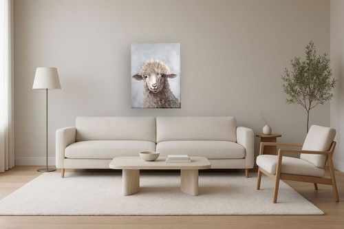 Curly Wool Portrait - 30" x 40" Framed Wall Art