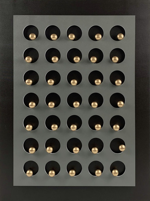 Golden Sphere Matrix - 36" x 48" Framed Wall Art