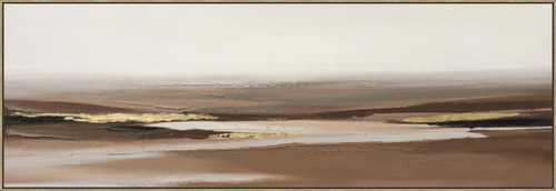 Golden Dusk Layers - 20" x 60" Framed Wall Art