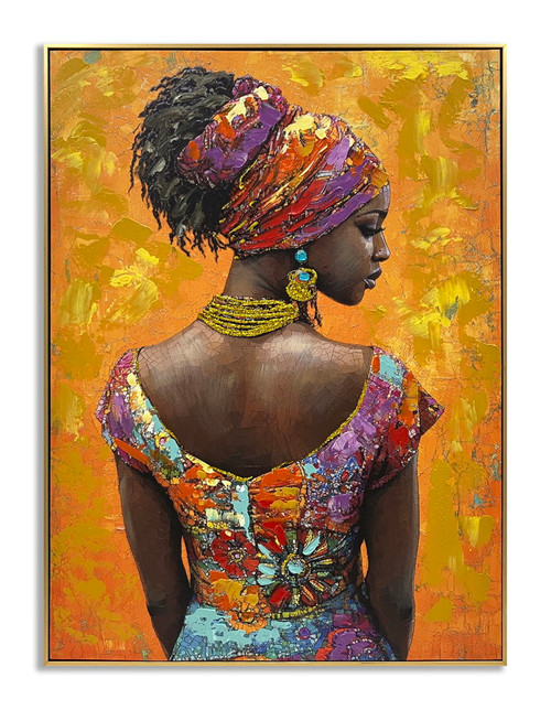 Sunlit Elegance - 30" x 40" Framed Wall Art - Orange