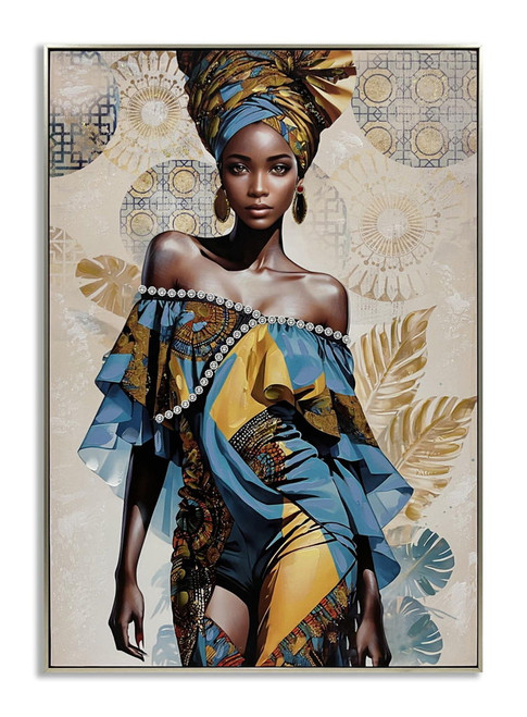 Regal Azure Radiance - 28" x 40" Framed Wall Art