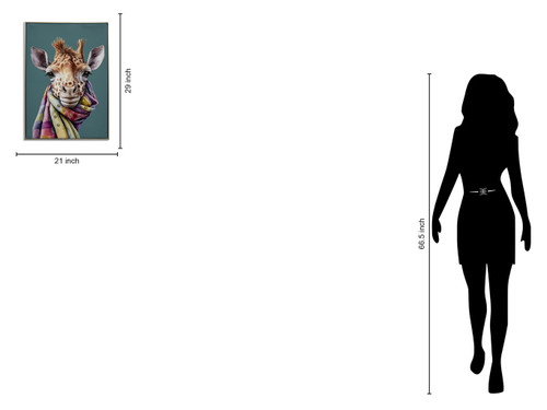 Whimsical Giraffe Chic - 21" x 29" Framed Wall Art