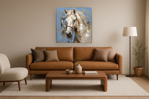 Golden Mane Majesty - 40" x 40" Framed Wall Art