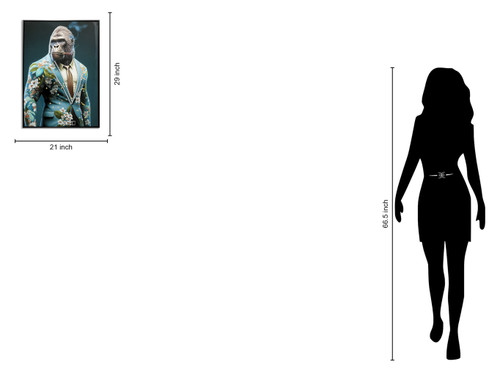 Gentleman Ape Blossom - 21" x 29" Framed Wall Art