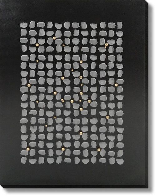 Midnight Pebble Array - 36" x 48" Framed Wall Art