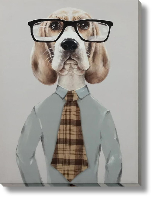 Dapper Hound Boss - 30" x 40" Framed Wall Art