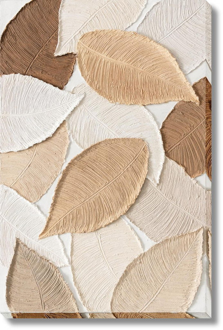 Textured Autumn Whimsy - 32" x 47" Framed Wall Art - Beige