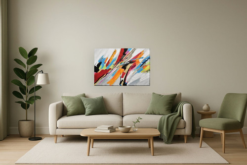 Sonic Prism Burst - 39" x 59" Framed Wall Art