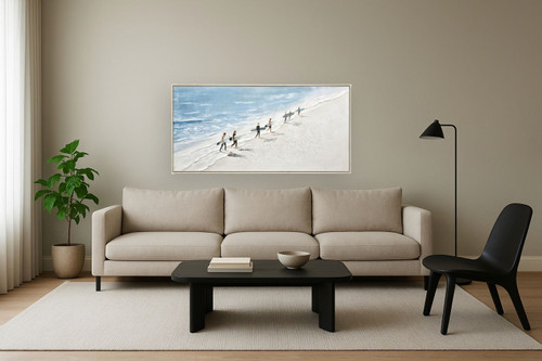 Surf Parade Serenity - 28" x 55" Framed Wall Art