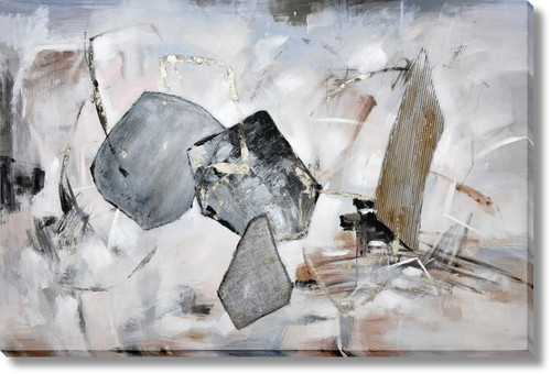 Onyx Drift - 39" x 59" Framed Wall Art - Gray