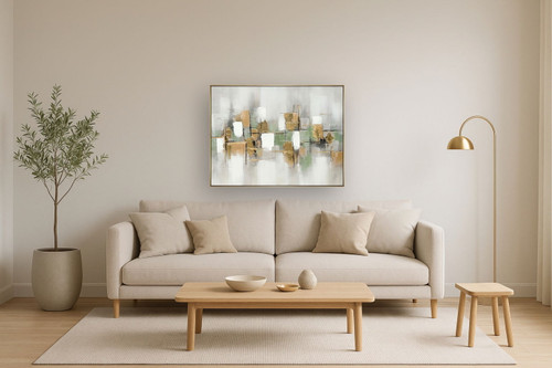 Gilded Verdant Parallels - 35" x 47" Framed Wall Art