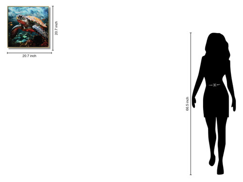 Azure Tide Turtle - 21" x 21" Framed Wall Art - Blue