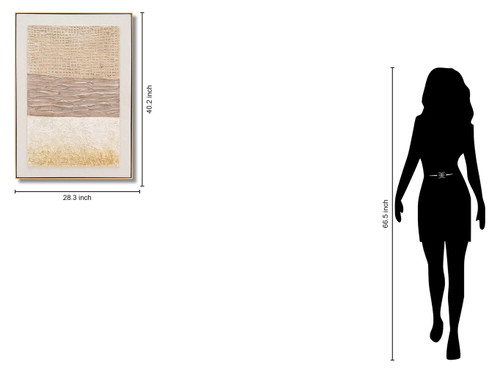 Golden Texture Harmony - 28" x 40" Framed Wall Art