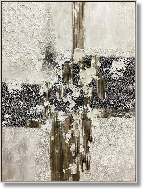 Urban Textures Fusion - 36" x 48" Framed Wall Art - Gray