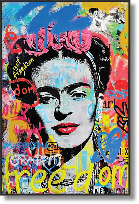 Urban Vivid Muse - 32" x 47" Framed Wall Art - Blue