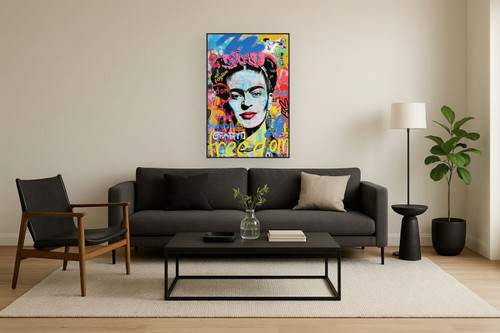 Urban Vivid Muse - 32" x 47" Framed Wall Art - Blue