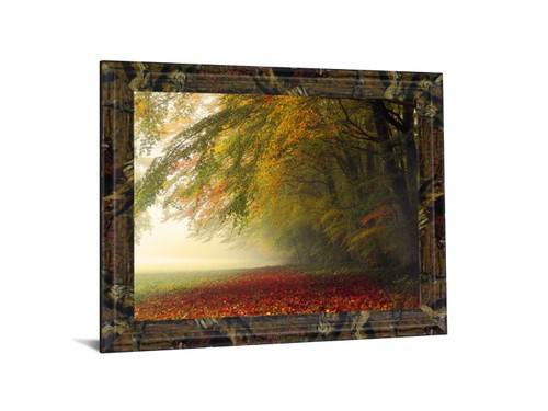 Golden Woodland Veil - 28" x 34" Framed Wall Art - Green