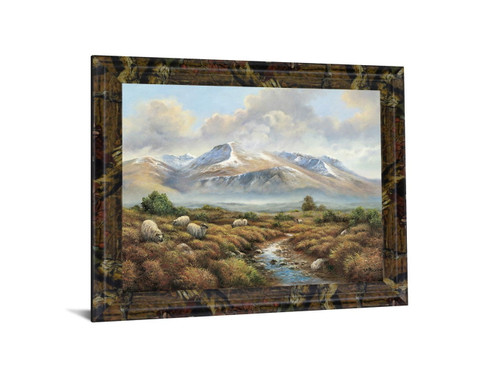 Woolly Grazing Vista - 28" x 34" Framed Wall Art